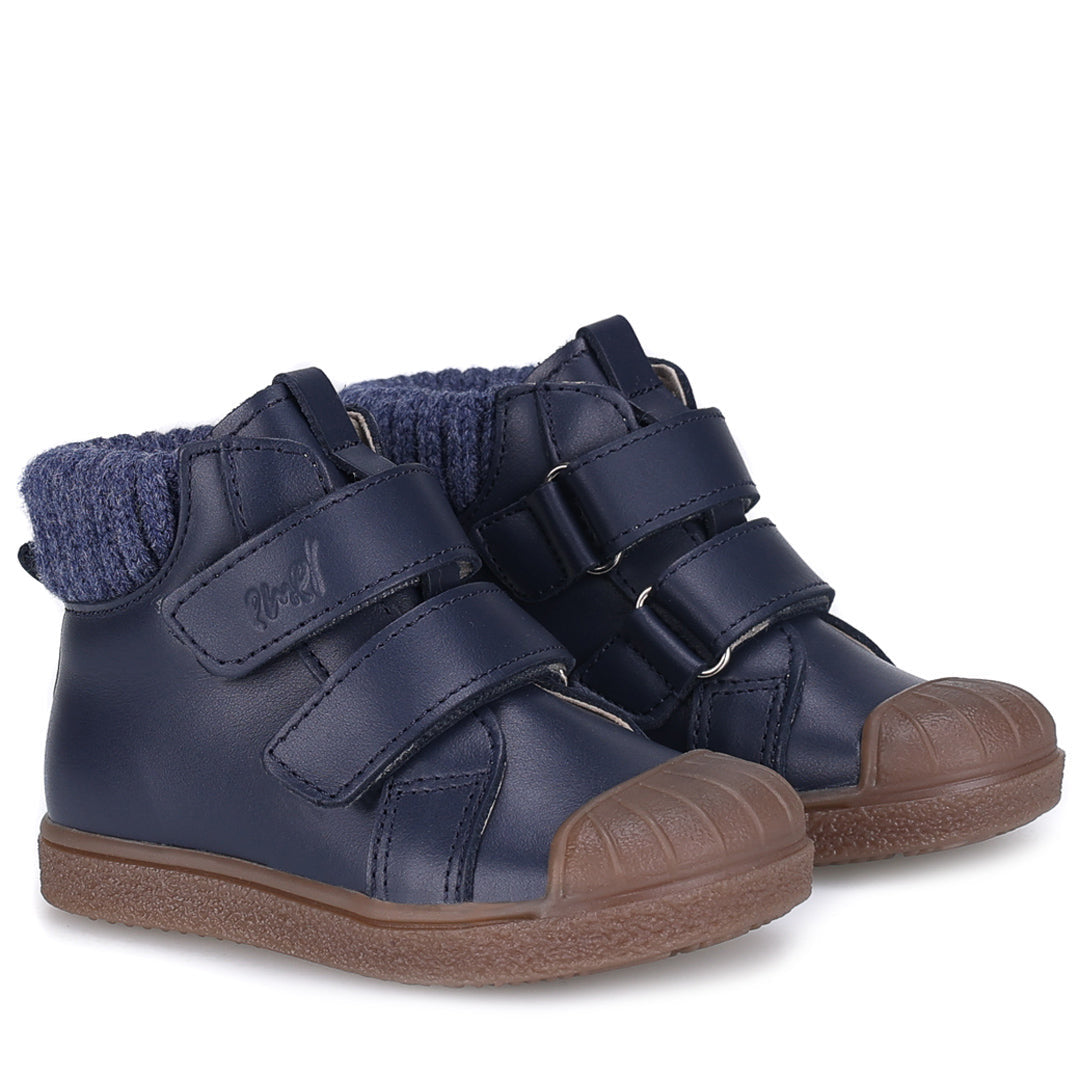 Emel Navy Velcro Sock Bootie