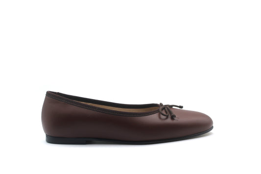 Valencia Brown Leather Ballet Flat