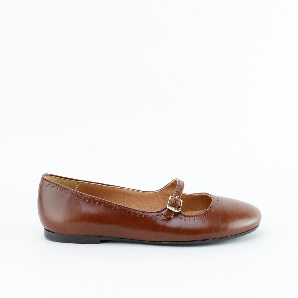 Papanatas Nuez Brown Buckle Strap Marry Jane