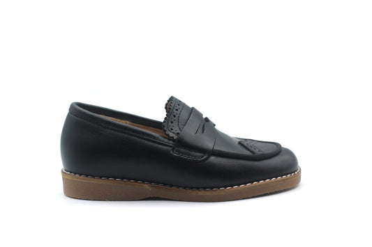 Don Louis Black Wingtip Penny Loafer