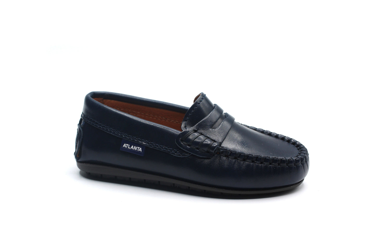 Atlanta Blue Navy Smooth Penny Loafer