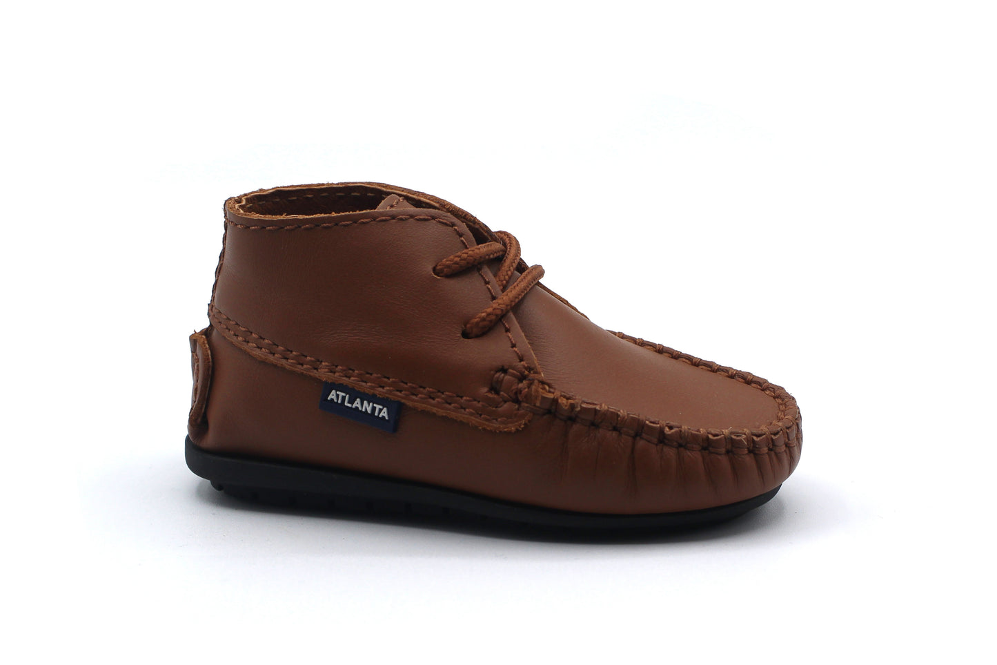 Atlanta Tawny Smooth Baby Bootie With Laces