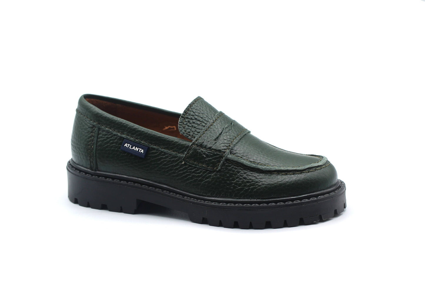 Atlanta Hunter Green Grainy Chunky Loafer