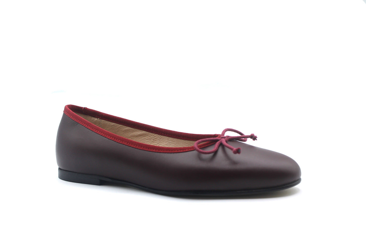 Valencia Burgundy Leather Ballet Flat