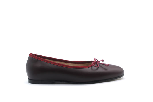 Valencia Burgundy Leather Ballet Flat