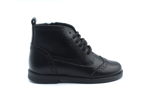 Don Louis Black Wingtip Bootie