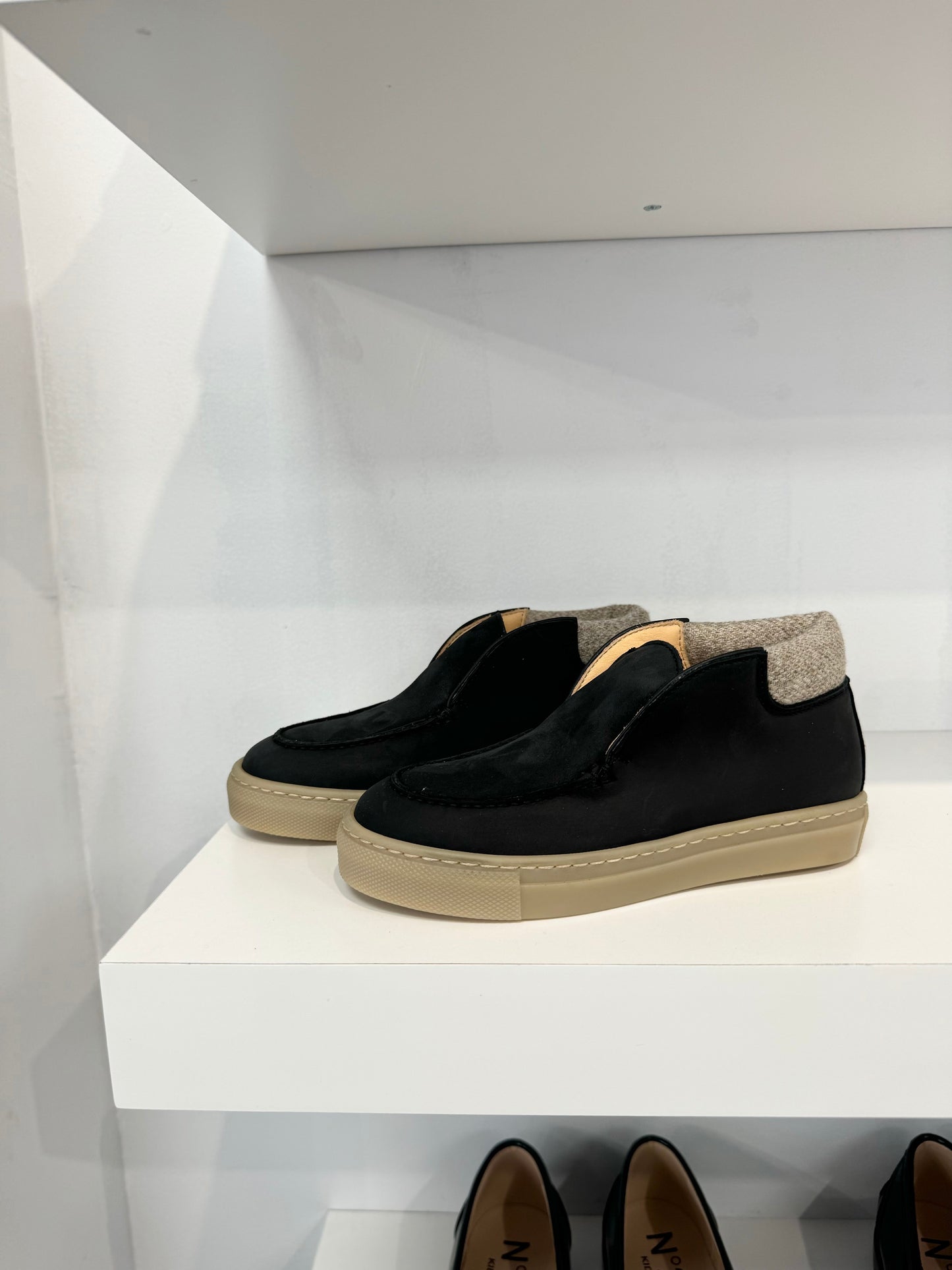 Rondinella Black Nubuck Slipon Sneaker