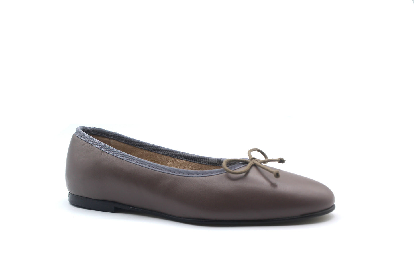 Valencia Taupe Leather Ballet Flat