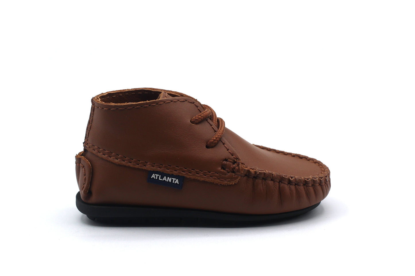 Atlanta Tawny Smooth Baby Bootie With Laces