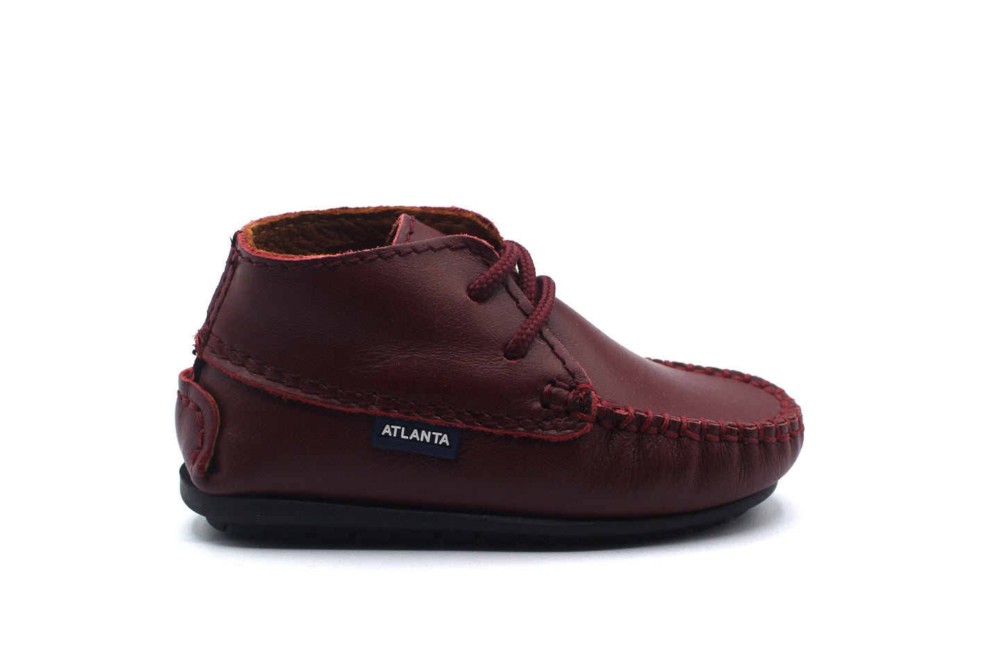 Atlanta Burgundy Smooth Baby Boot With Laces