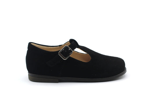 Beberlis Black Suede Baby T-Strap