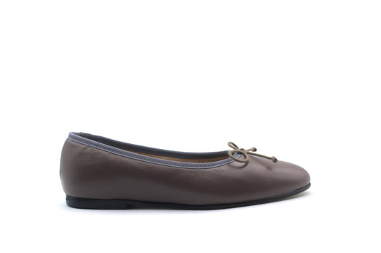 Valencia Taupe Leather Ballet Flat