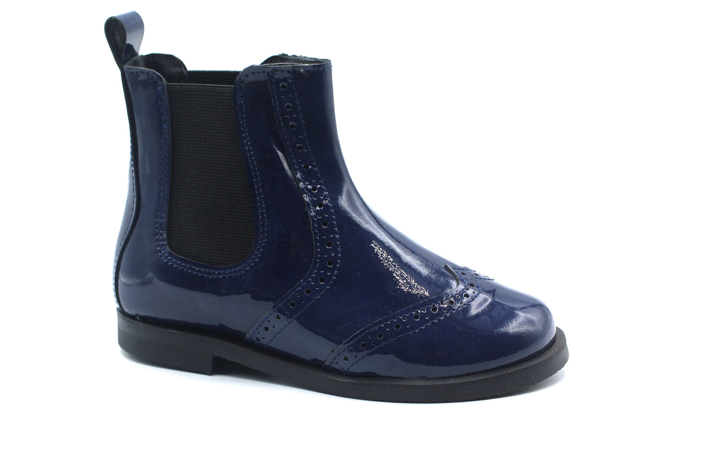 Don Louis Navy Patent Wingtip Bootie