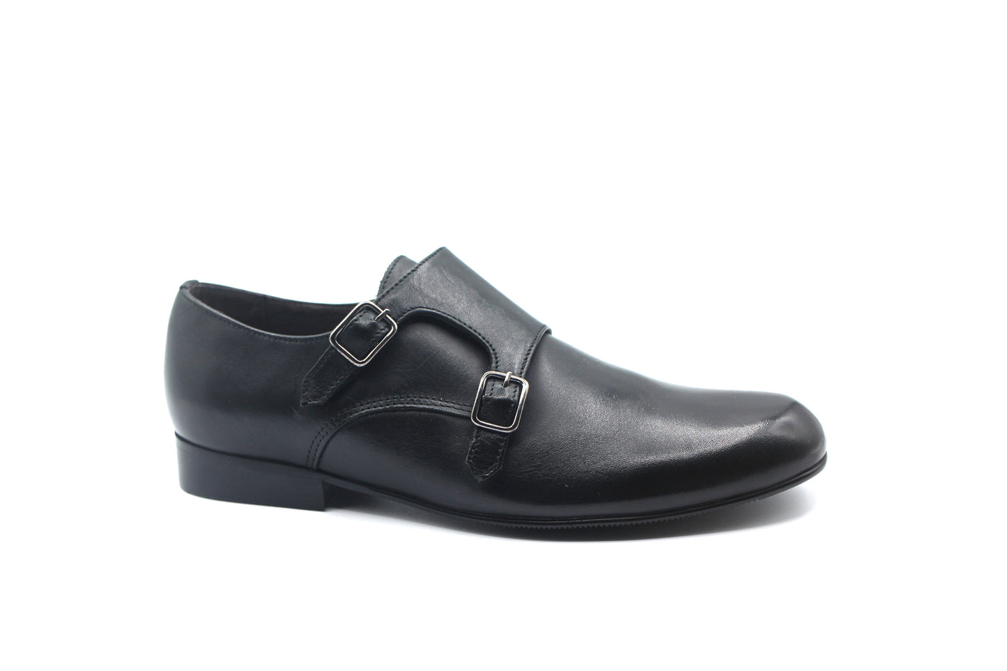 Atlanta Black Smooth Classic Monk-Strap