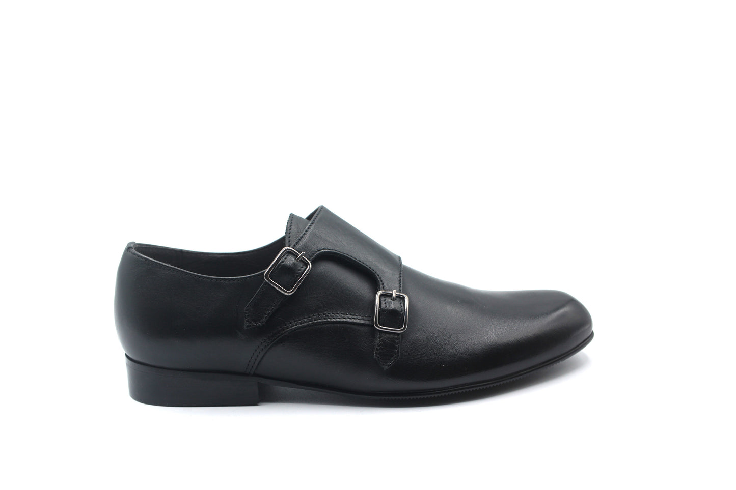 Atlanta Black Smooth Classic Monk-Strap