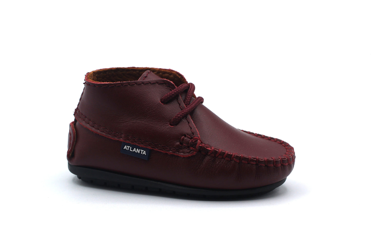 Atlanta Burgundy Smooth Baby Boot With Laces