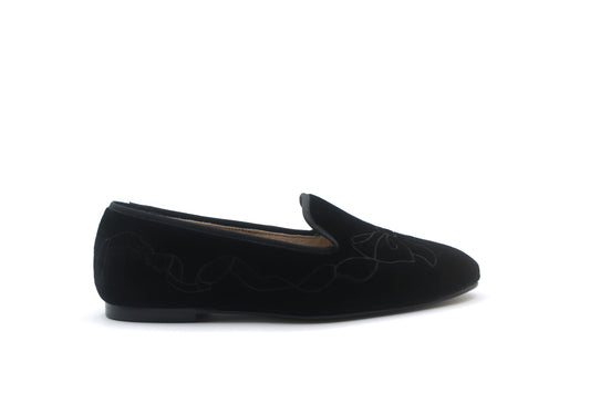 Valencia Black Velvet Smoking Shoe