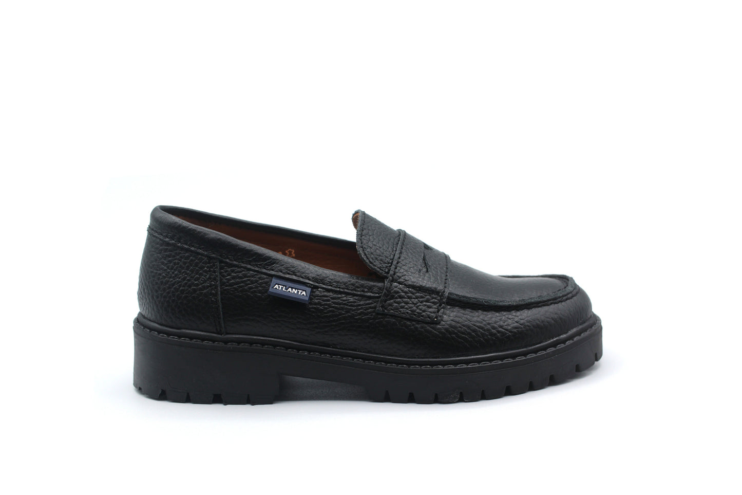 Atlanta Black Grainy Chunky Loafer