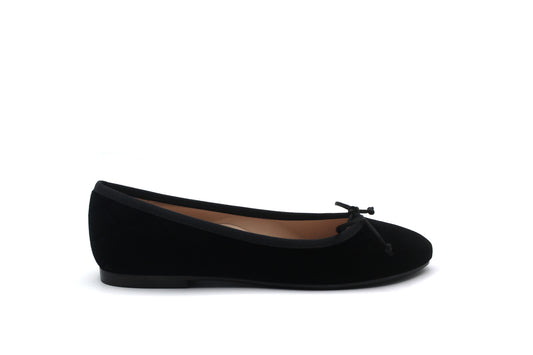 Beberlis Black Velvet Ballet Flat