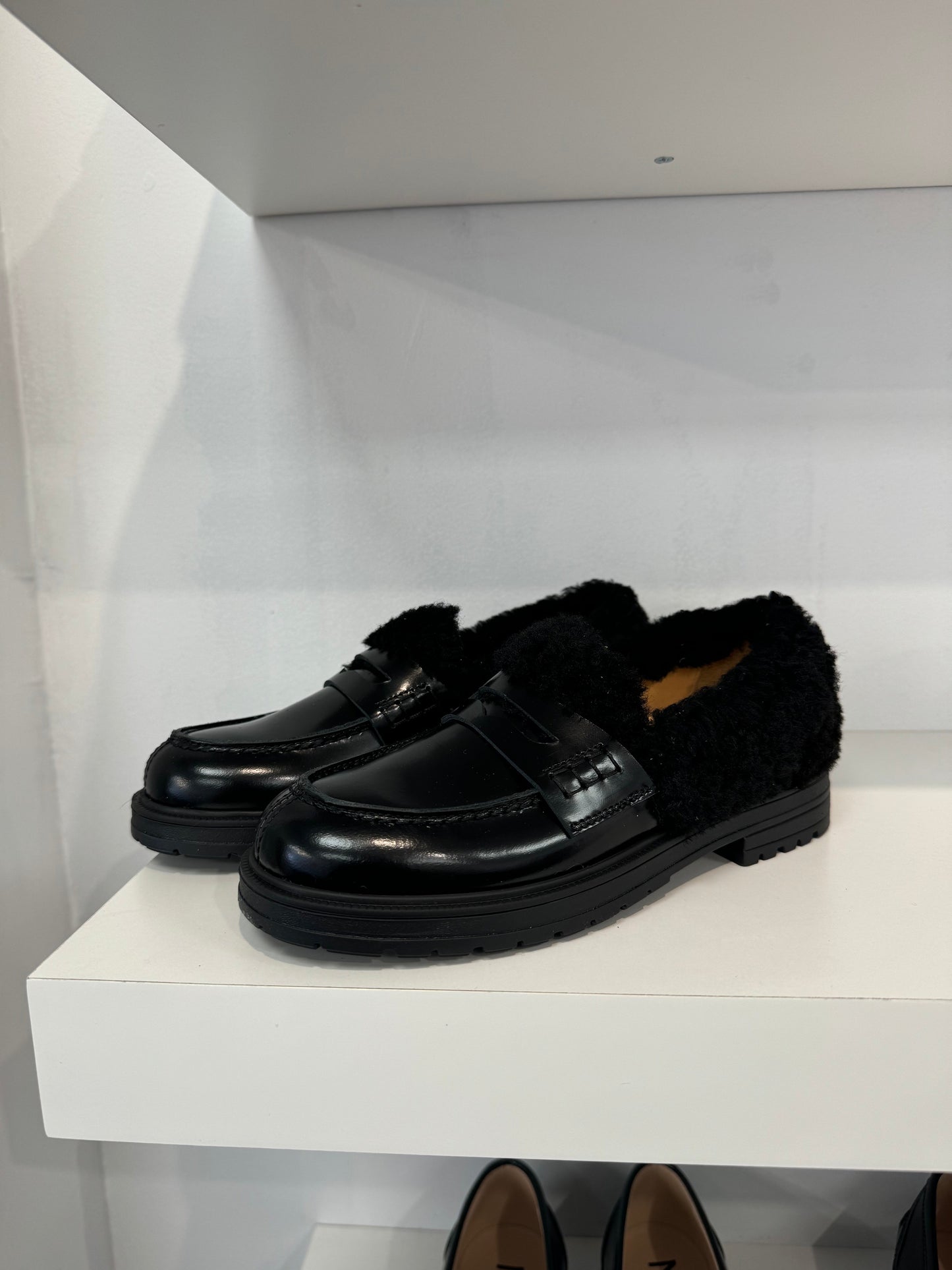 Rondinella Black Penny Sherpa Loafer