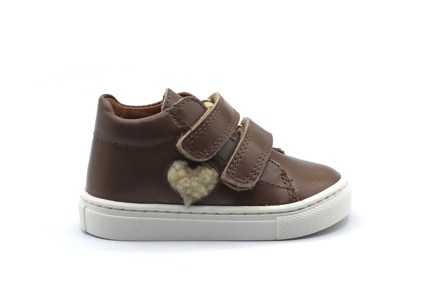 Atlanta Baby Taupe Sherpa Heart Velvet Sneaker