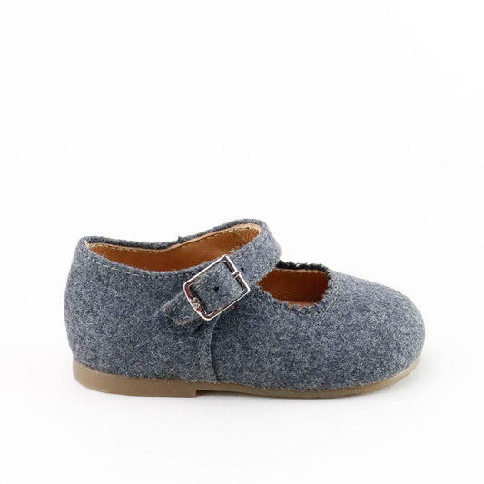 Papanatas Gray Wool Baby Marry Jane