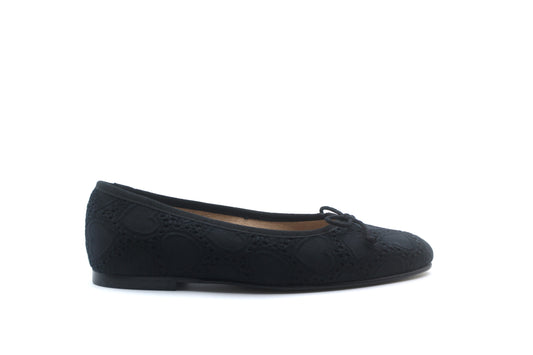 Valencia Black  Hearts Ballet Flat