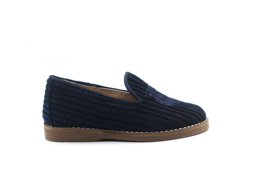 Don Louis Navy Corduroy Tiger  Smoking Shoe