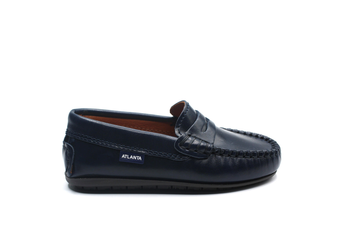 Atlanta Blue Navy Smooth Penny Loafer