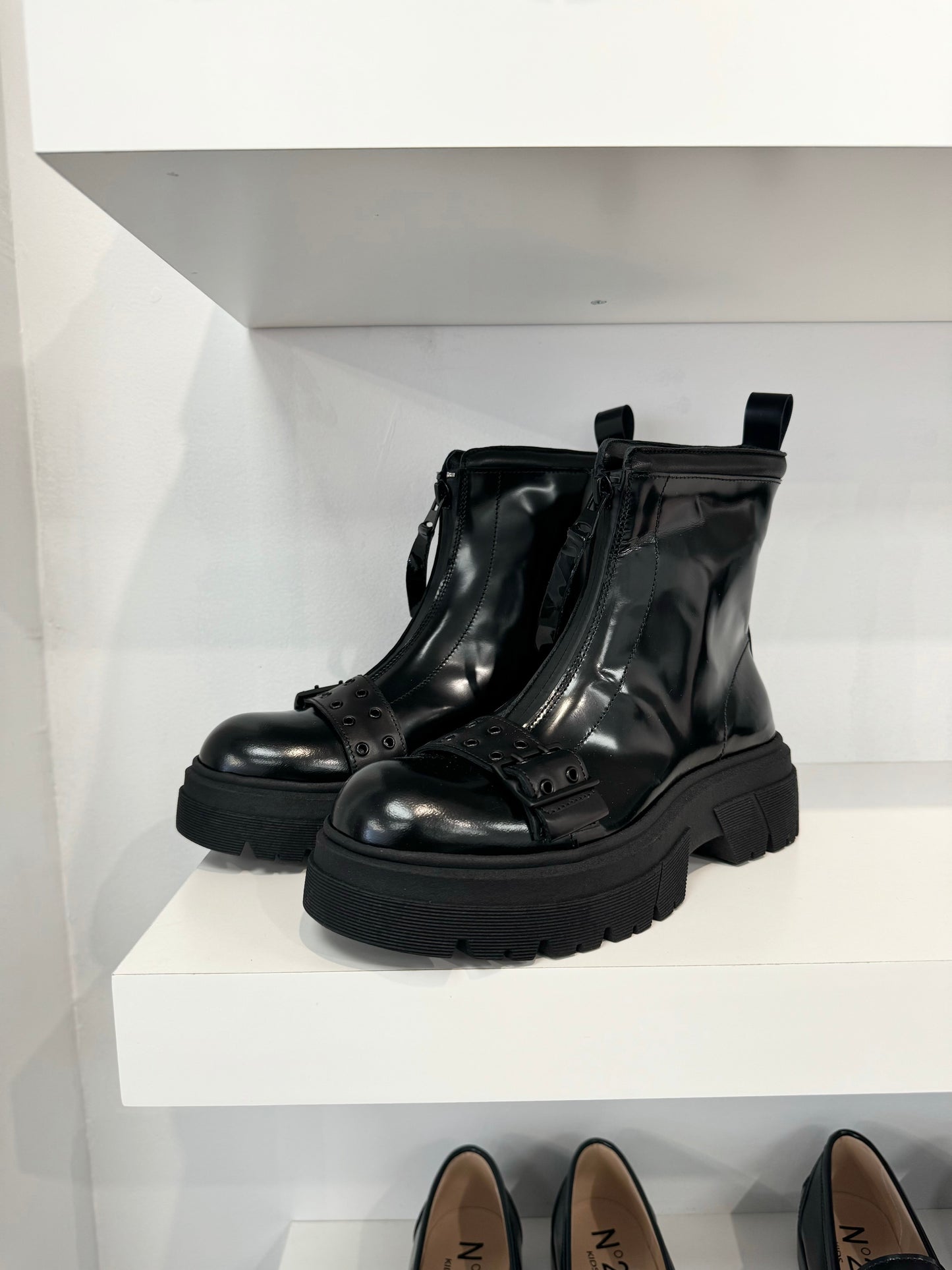 Rondinella Black Chunky Zipper Bootie