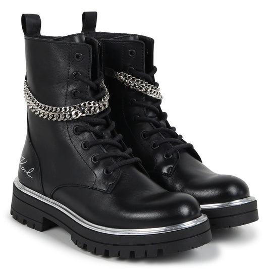 Karl Lagerfeld Black combat  Bootie