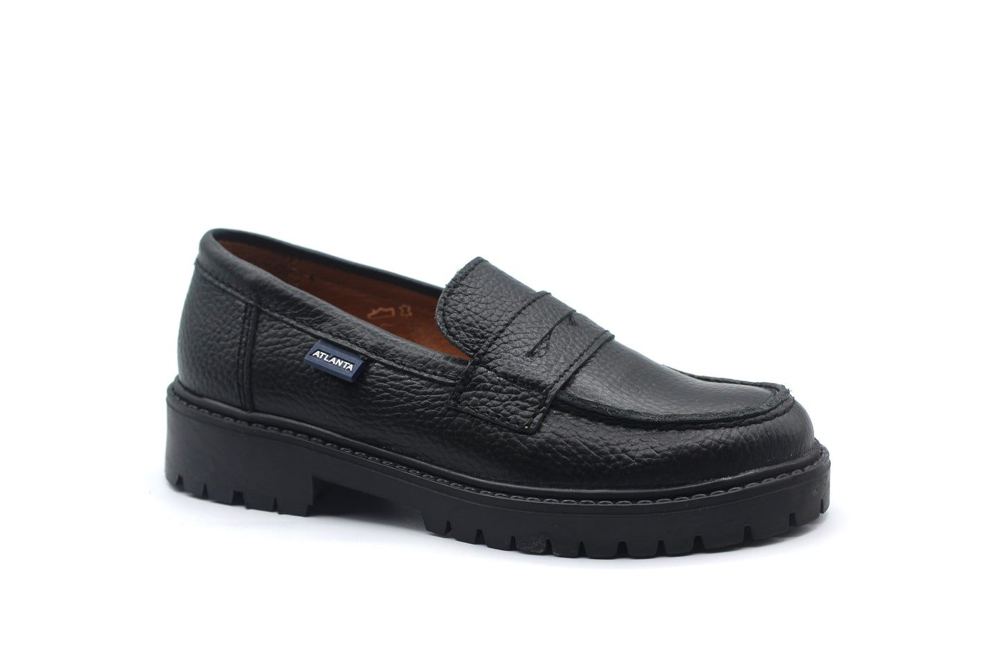 Atlanta Black Grainy Chunky Loafer