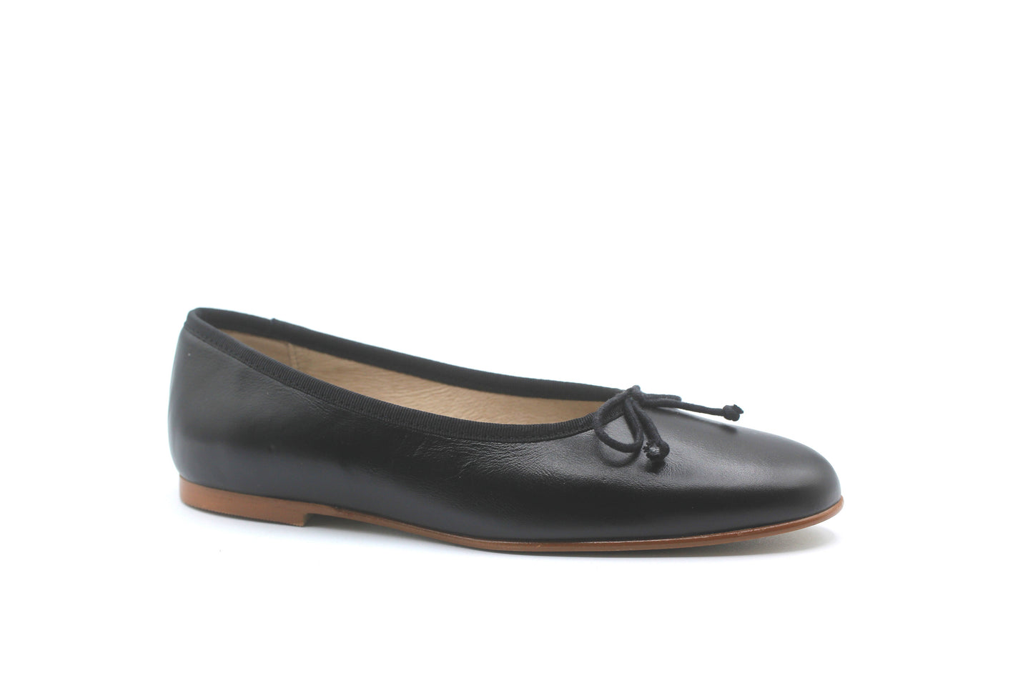 Valencia Black Leather Ballet Flat