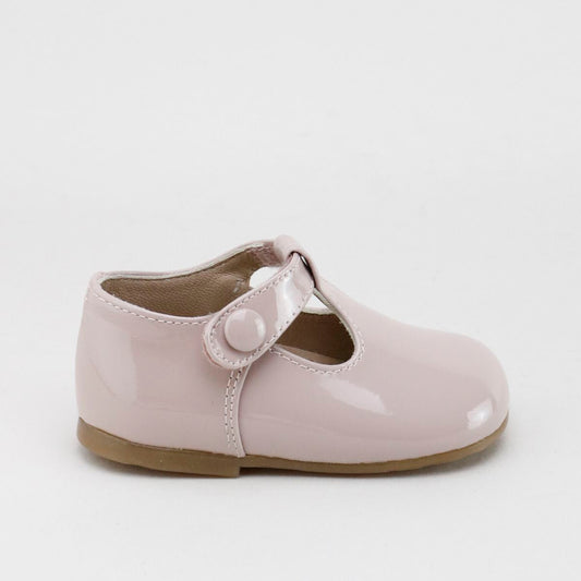 Papantas Patent Old Rose Baby T-Strap