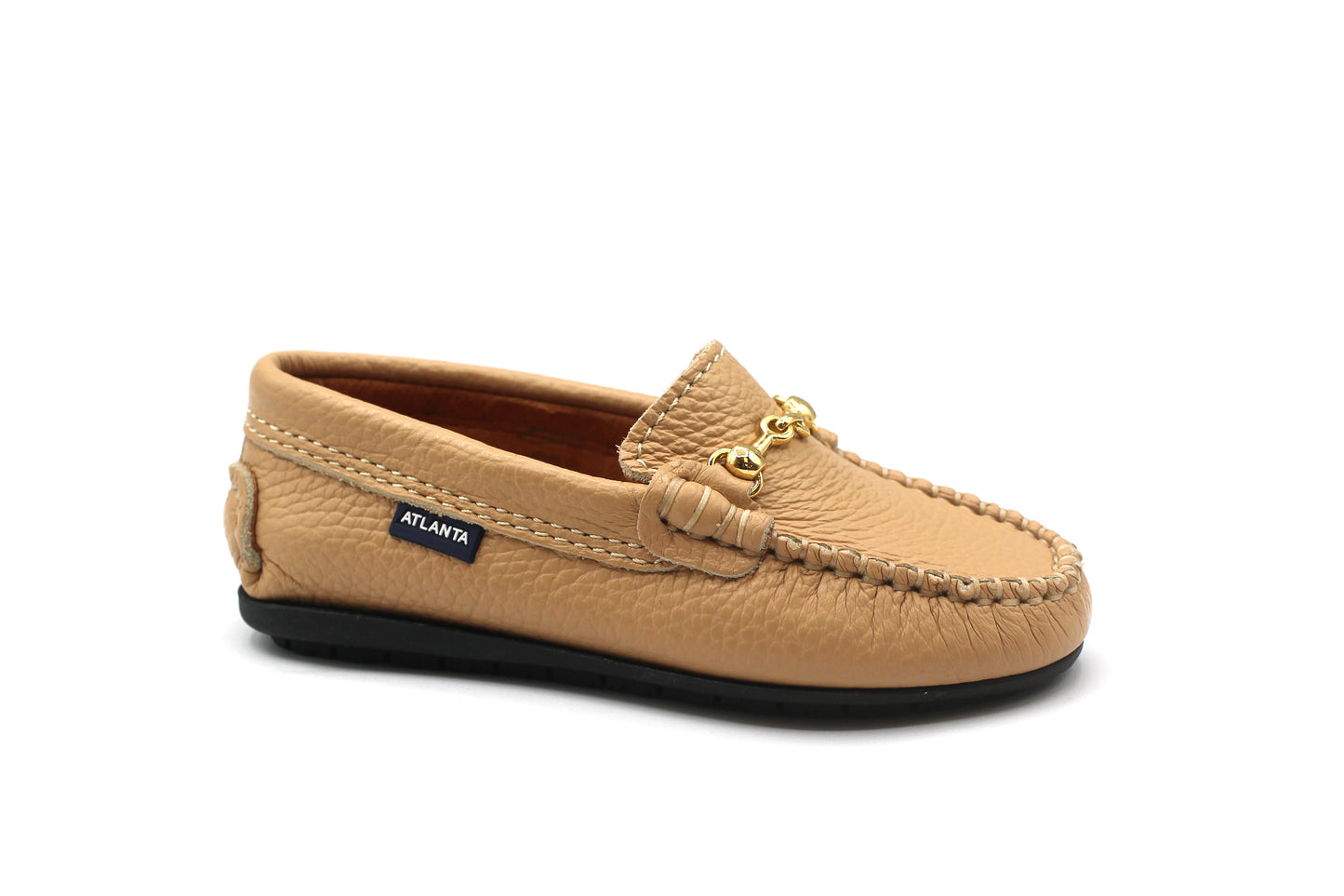 Atlanta Beige Grainy Buckle Loafer