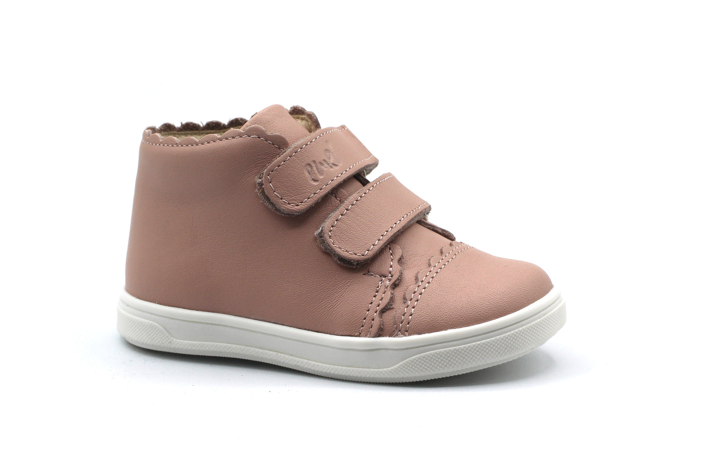 Emel Baby Pink Scallop Velcro Sneaker