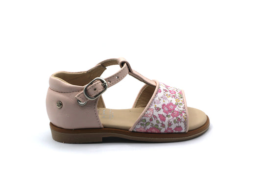 Manuela De Juan Pink Floral T-Strap Sandal