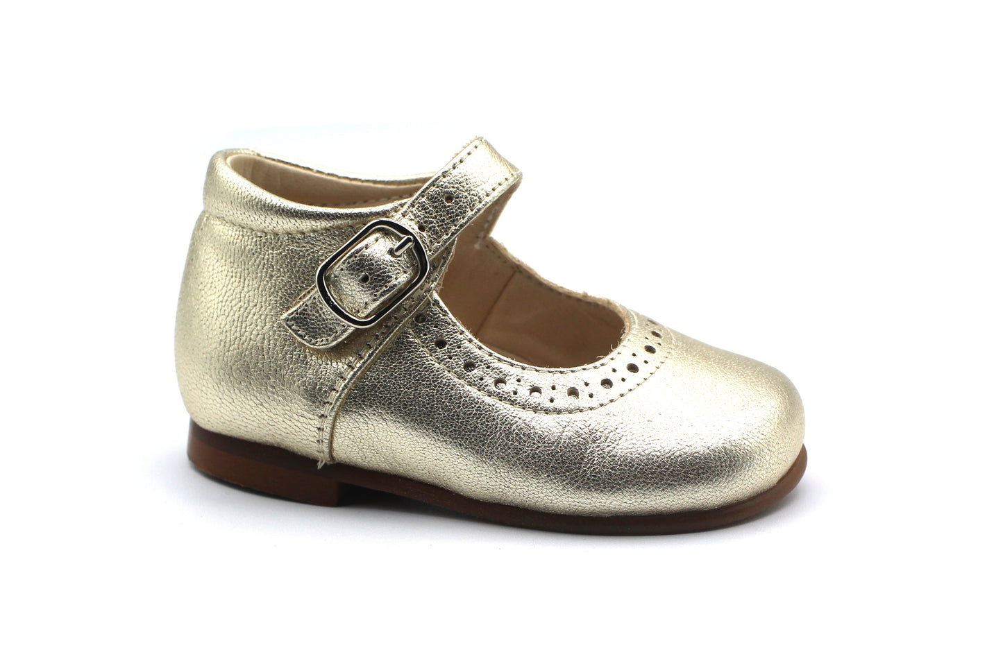 Beberlis Metallic Gold Baby Mary Jane