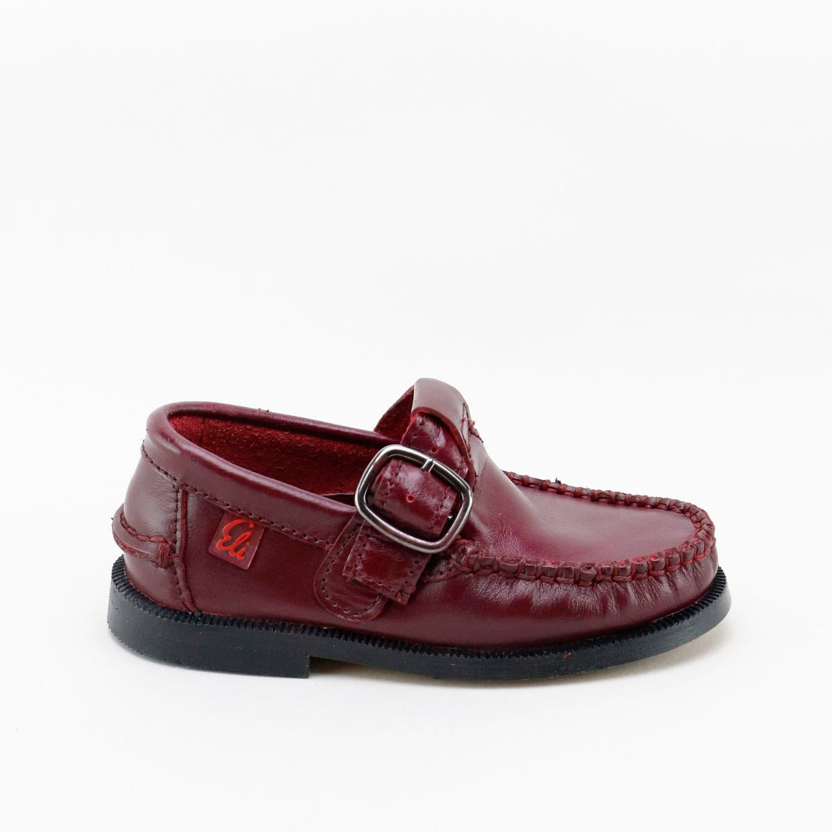 Papanatas Burgundy T Strap Loafer