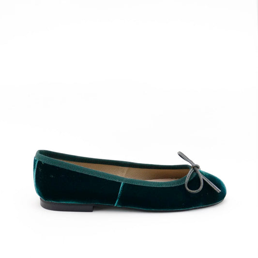 Papanatas Green Valvet Ballet Flat