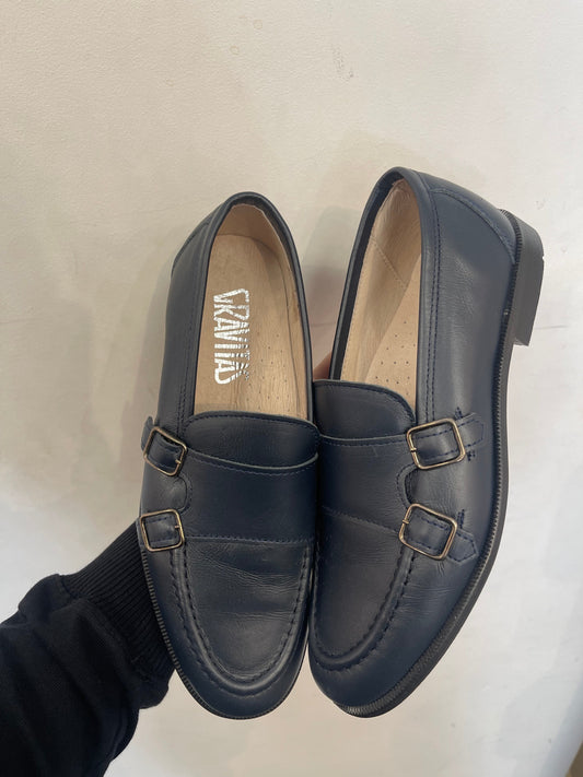 Gravitas Navy Monkstrap Dress Shoe