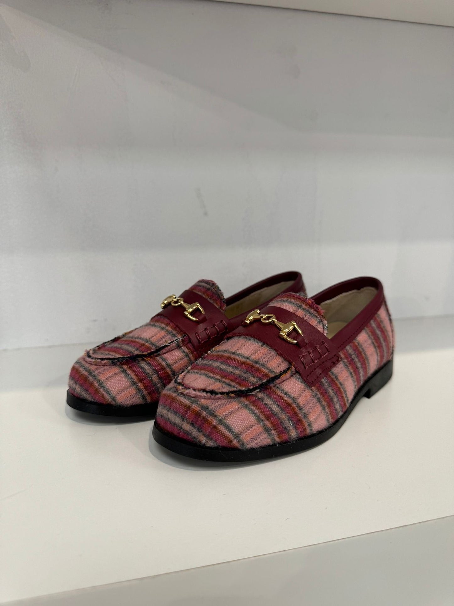 LMDI Pink Plaid Chain Loafer